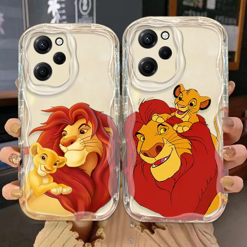 디즈니 라이온 킹 커버, 샤오미 레드미 노트 13 12 12 프로 11 10 프로, POCO F4 X3 X4 GT X5 X6 웨이브 오일 폰 케이스