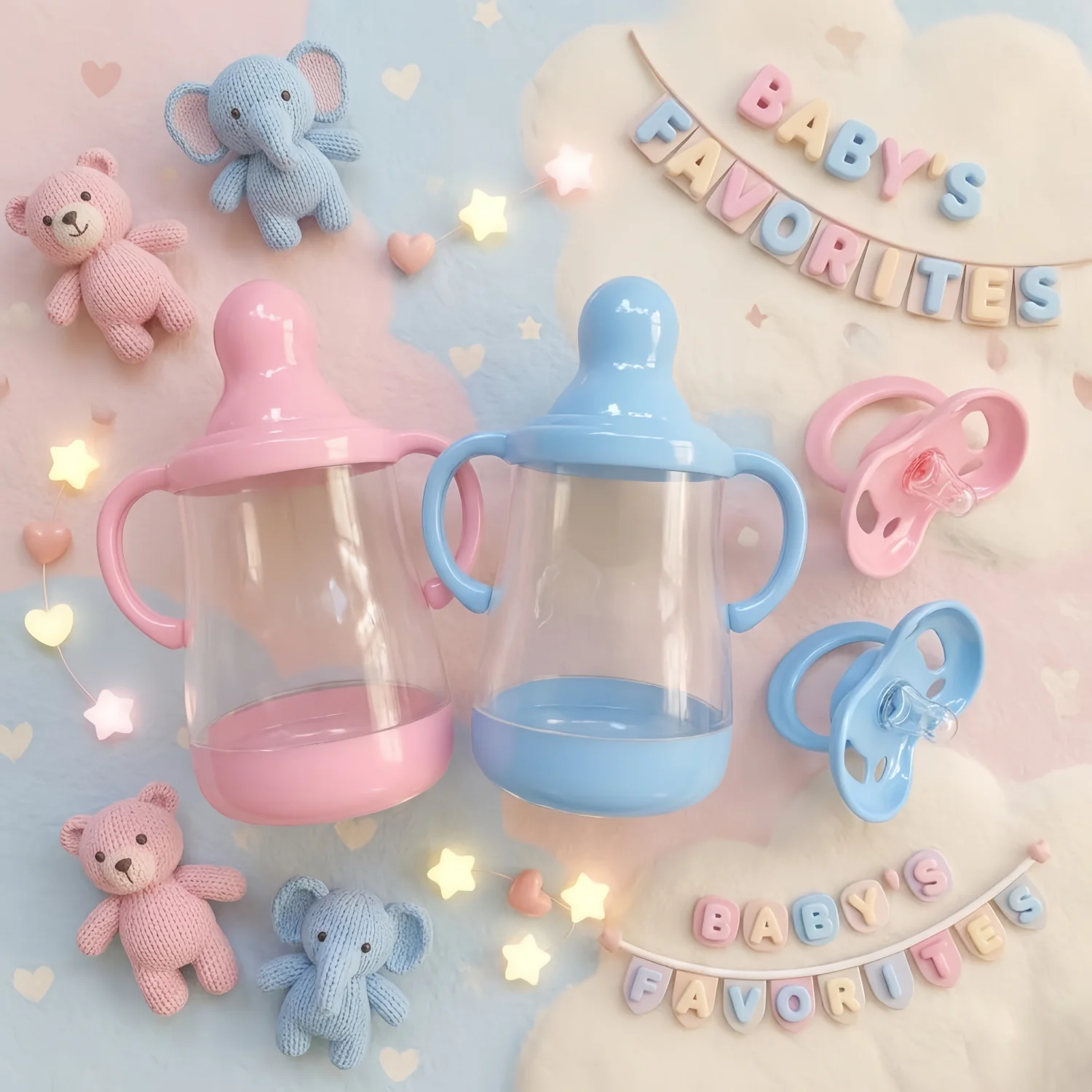 Cute Reborn Doll Pacifier And Nursing Bottle Dummy Pacifier New Reborn bebe Dolls Supplies Dummy Nipples DIY Toy For Reborn Doll