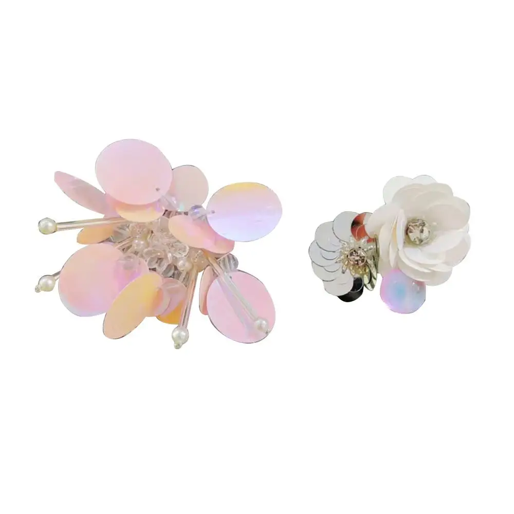 Boucles de chaussures à trou Transparent, Clips de chaussures en cristal perlé, pendentif pompon doux et frais, boucle de chaussures à fleurs, ornements de chaussures brillants
