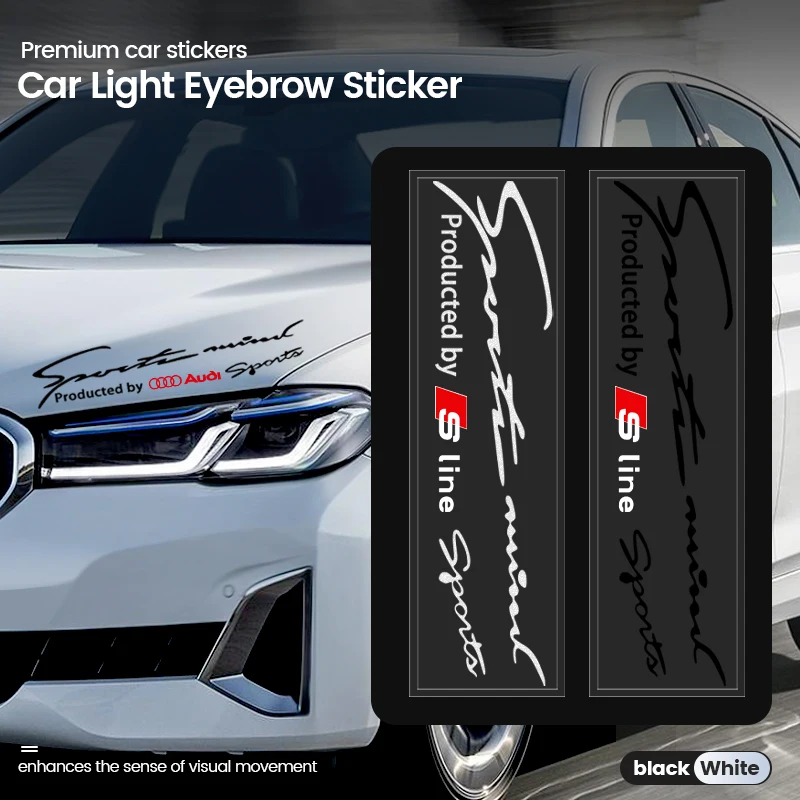 Pegatina para cejas para faros de coche, decoración para cejas, accesorios para Audi A1 A3 A4 A5 A6 A7 A8 Q2 Q3 Q5 TT SLINE RS QUATTRO