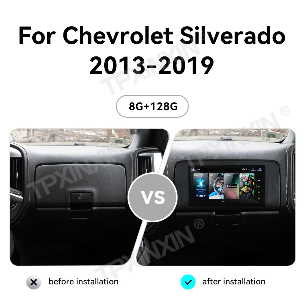 For Chevrolet Silverado / GMC Sierra 2013-2020 Car Passenger Copilot Player Android 15 CarPlay Stereo 11.6