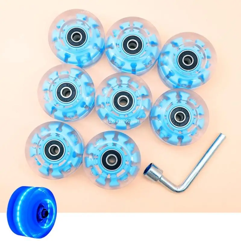 Skateboard with Bearings, Roller Skate Set Double Row Roller Skate Accessories Quads Skate Replacements