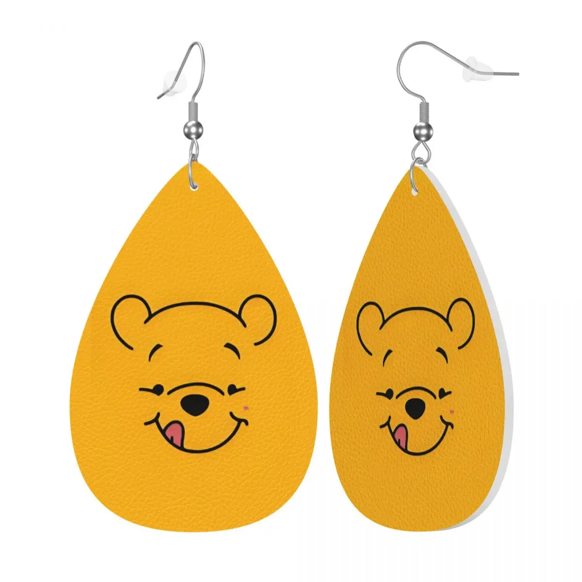 Custom Winnie The Pooh Leather Earrings for Women Dangle Earrings Jewelry Accessories view 2