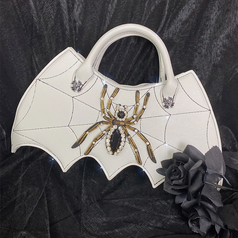 Halloween Party Crossbody Bag Goth Style Bat Shape Women Handbag and Purse Hand Bags Punk Designer Animal Shoulder Bag Clutch