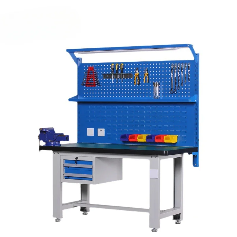 

Heavy Duty Workbench for Factory Workshop, Stainless Steel Industrial Workbench with Drawers, Tool Cabinet