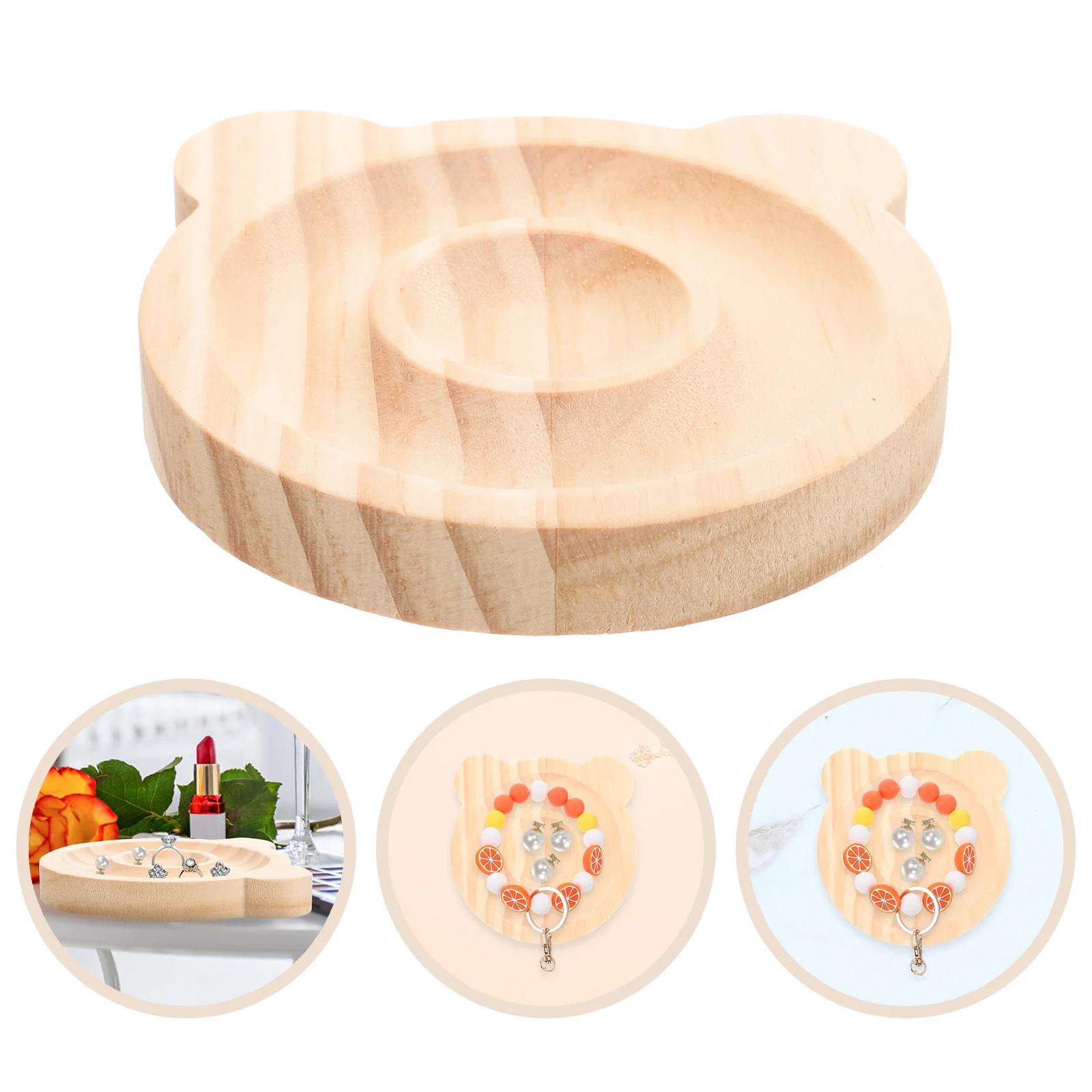 

Bracelet Display Plate Wooden Jewelry Tray Bangle Holder for Home Decor Premium Material Smooth Surface Compact Size Fashionable