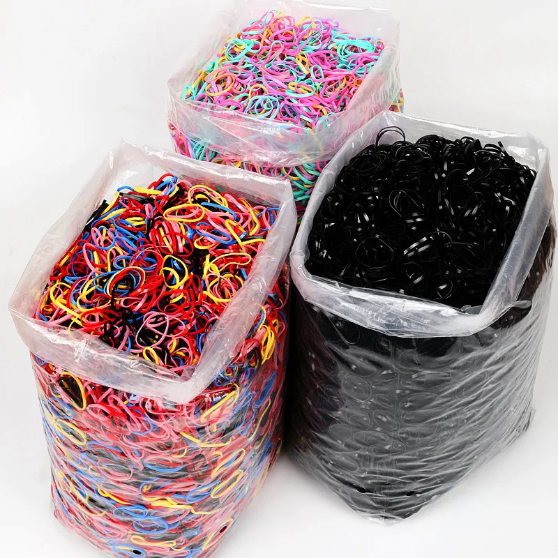 1000pcs Colourful Small Rubber Band Hair Ties Girls Disposable Elastic Hair Band Children Ponytail Holder Bands Hair Accessories