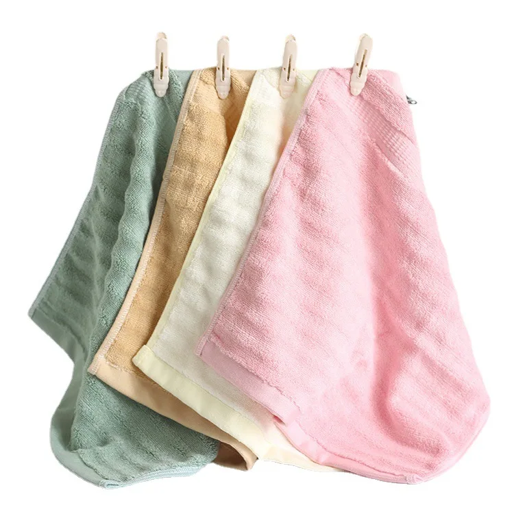 10pcs/lot 34*34CM 60g Water-absorbing Soft Cotton Small Towel Square Handkerchief Face Hand Towels Bathroom for Adult Kids