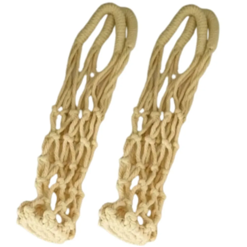 

2Pcs Woven Water Bottle Bags Hollow Out Portable Net Bag Cup Cover Double Handle Foldable Crochet Cup Holder Umbrella Storage