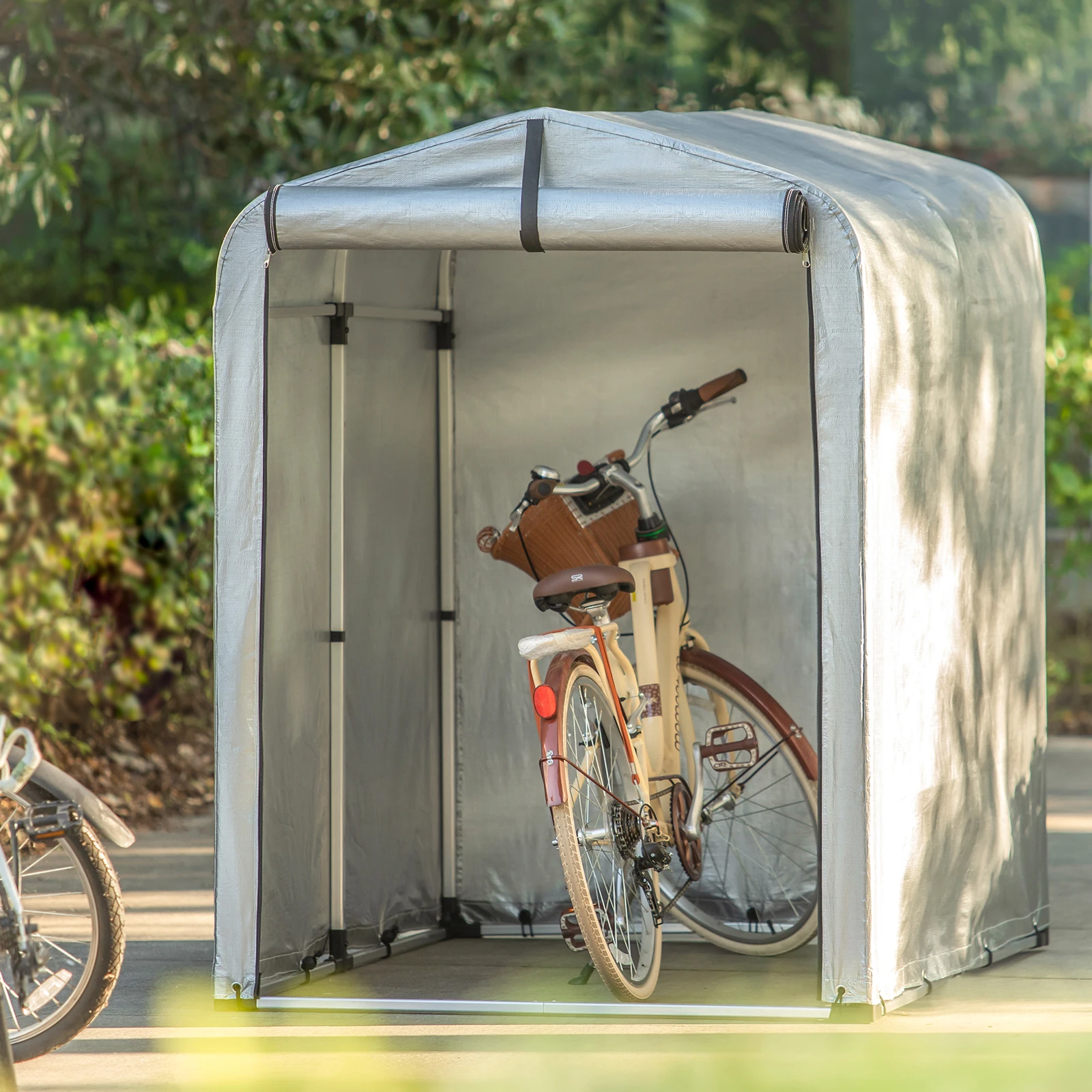 SoBuy KLS11 Fahrradgarage wetterfest Geräteschuppen Fahrradgarage für 1-2 Fahrräder Carport Zelt mit UV-Schutz Fahrradschuppen