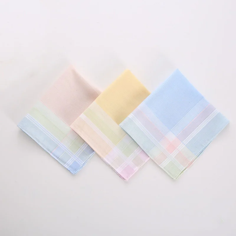 Pañuelo de algodón teñido con hilo de alta calidad para mujer y niño, servilleta portátil para salir de viaje y acampar, toallas de limpieza Harajuku