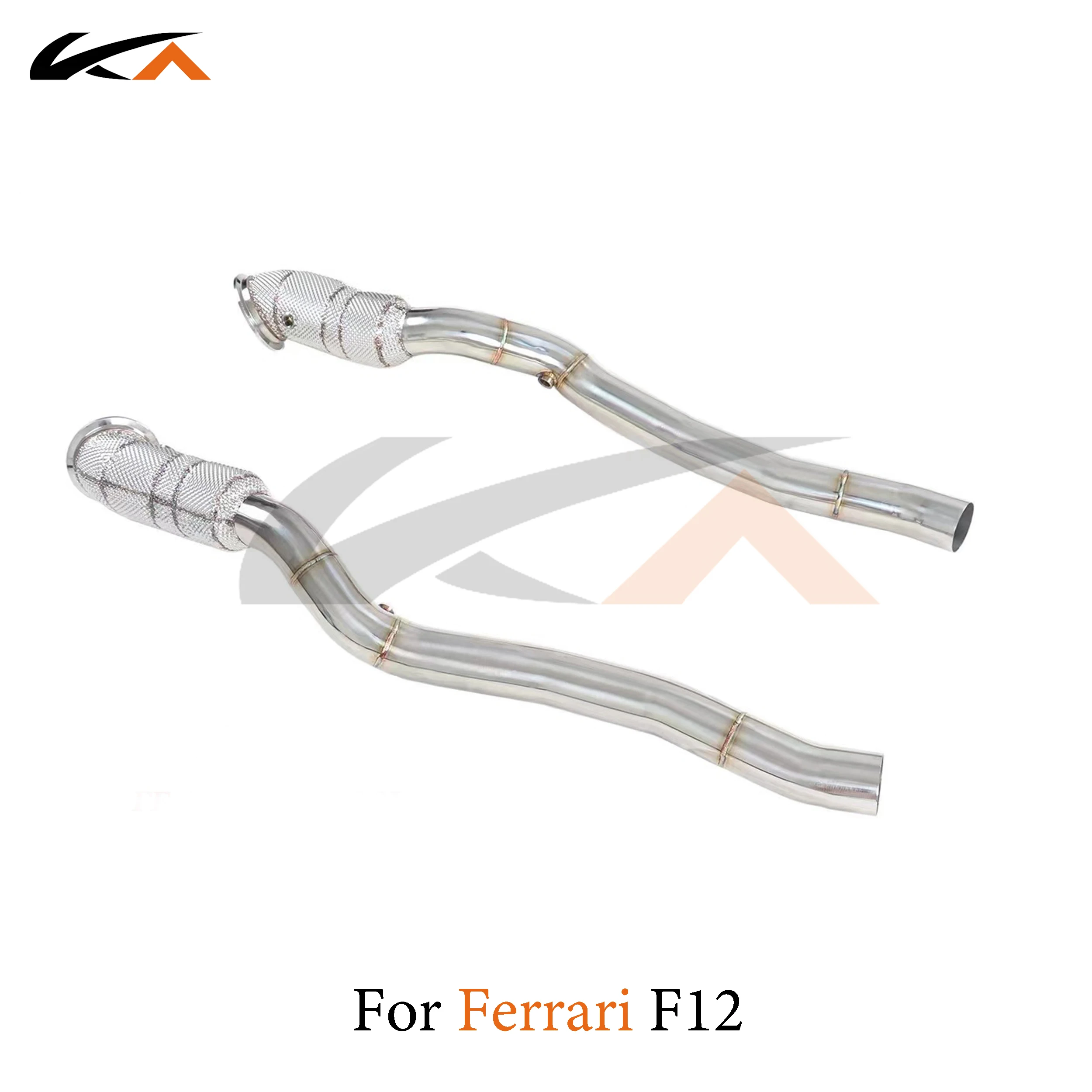 KA Tuning exhaust system header stainless downpipe for Ferrari F12 axle pipe catalysis heat shield