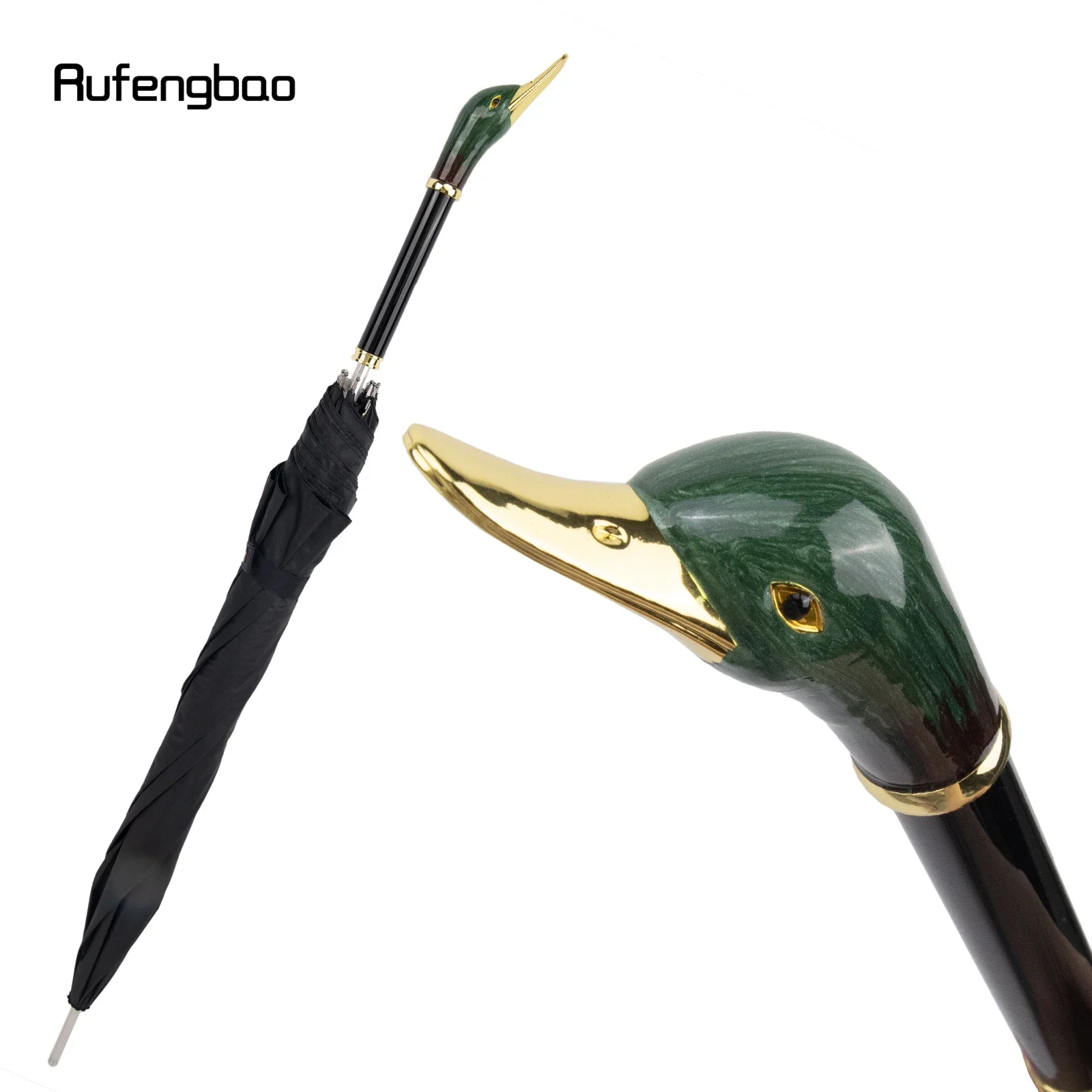 مظلة أوتوماتيكية مقاومة للرياح على شكل حيوان البطة، مظلة كبيرة بمقبض طويل لكل من الأيام المشمسة والممطرة