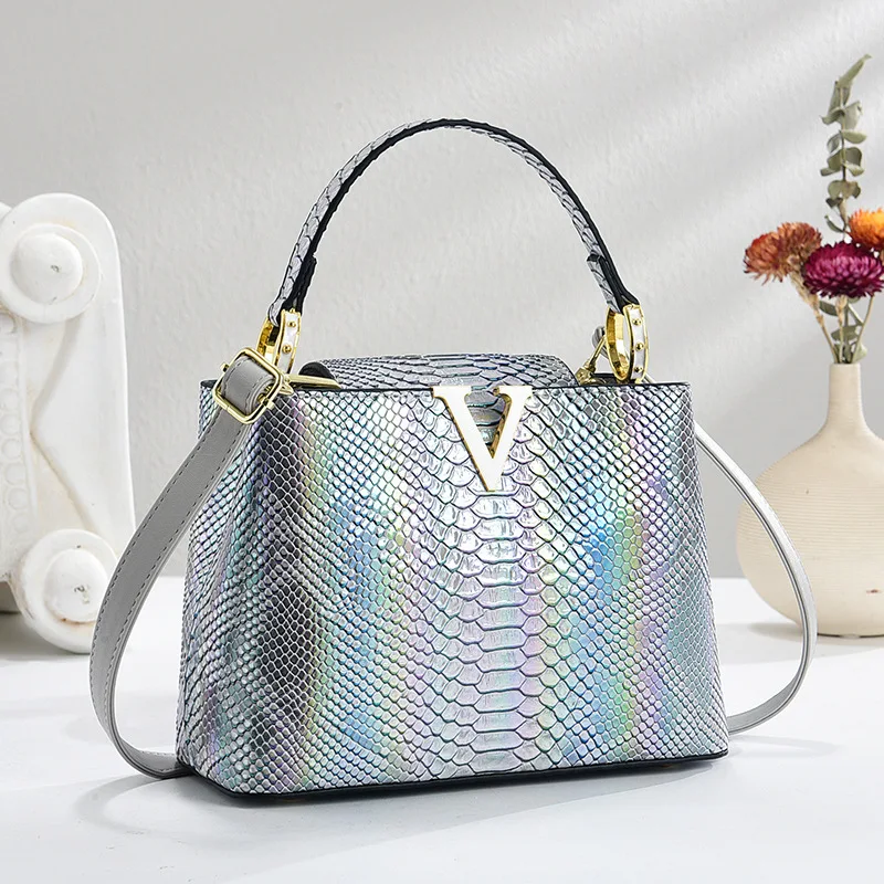 

Женская сумка через плечо градиентного цвета из искусственной кожи, сумка через плечо, женская повседневная сумка для покупок, женская модная маленькая квадратная сумка