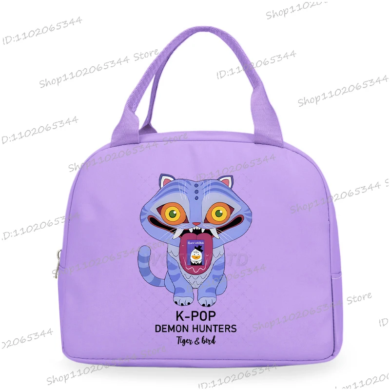 กระเป๋าใส่อาหารกลางวันลายการ์ตูนอนิเมะสำหรับผู้หญิงและเด็ก ลายกราฟิกตลก กระเป๋าเก็บอุณหภูมิแบบหนา