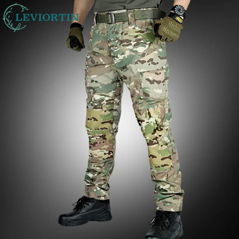 Men Cargo Pants Spring And Autumn Outdoor Field Sports CS Training Instructor Clothing Workwear Camouflage Trouser