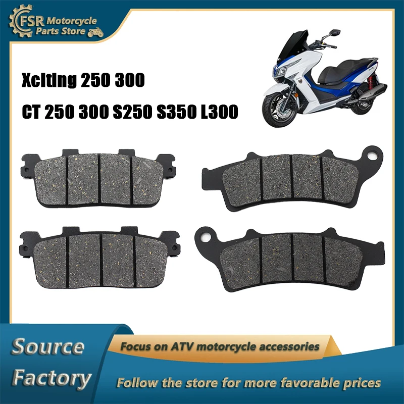 

Kymco front and rear brake pads for Xciting 250 300 CT 250 300 S250 S350 L300 scooters 45105-LGE5-305 43105-LGE5-306