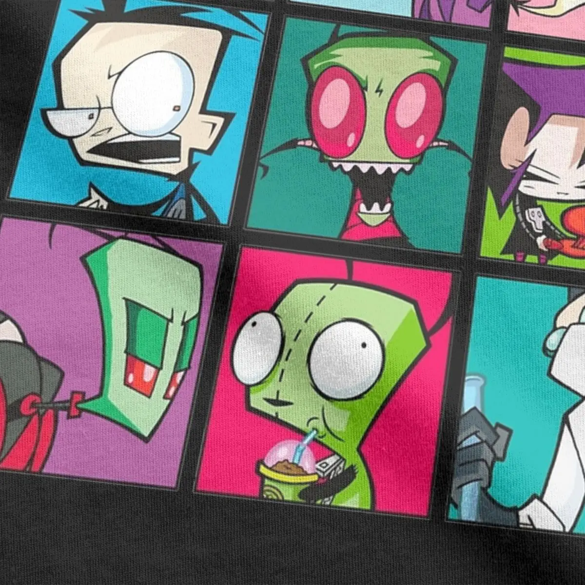 Funny Invader Zim Characters T-Shirt for Men Round Neck Pure Cotton T Shirt Short Sleeve Tees Adult Tops