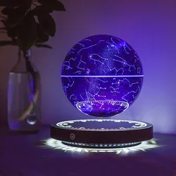 Creative Magnetic Levitating Clock base Constellation Lamp Floating Starry Light Ball RGB Multiple Color Light