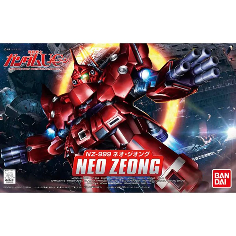 Bandai Originale GUNDAM SD BB NEO ZEONG Anime Action Figure Modello di Montaggio Giocattoli Da Collezione Modello Ornamenti Regali Per I Bambini