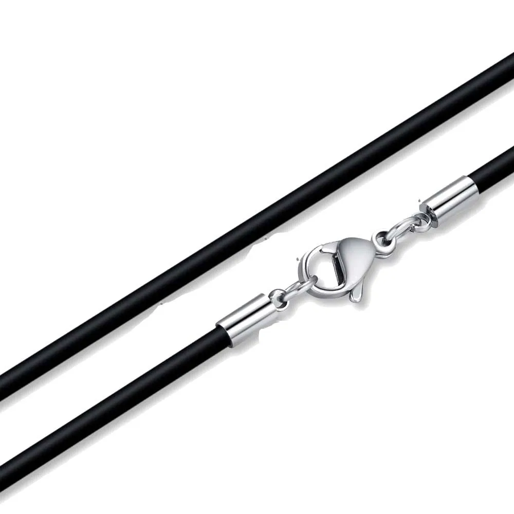 1/1.5/2/3mm Waterproof Braided Leather Chain Cord Rope Necklace with Stainless Steel Clasp for DIY Pendant Jewelry Making Men image 2