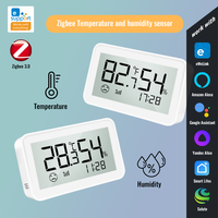 eWelink Zigbee Smart Screen Display Temperature And Humidity Sensor Time Smiley Face Power Display remote Alexa Google Salute