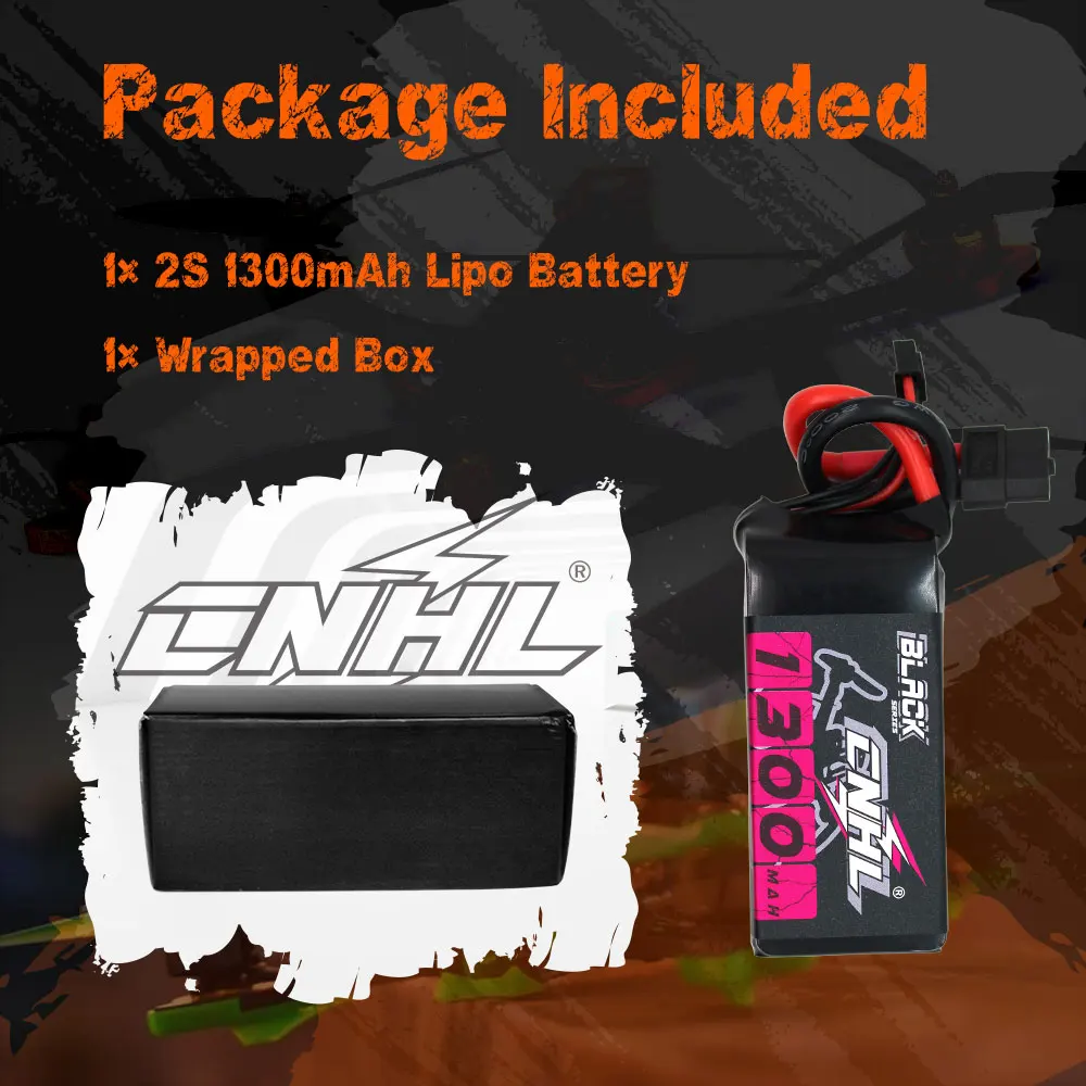 Batterie Lipo CNHL 2S, 7.4V, 1100mAh, 1300mAh, 1500mAh, 100C avec compte 60 ROM T Plug pour RC FPV Avion Drone Hélicoptère Quadcopter, 2Pcs