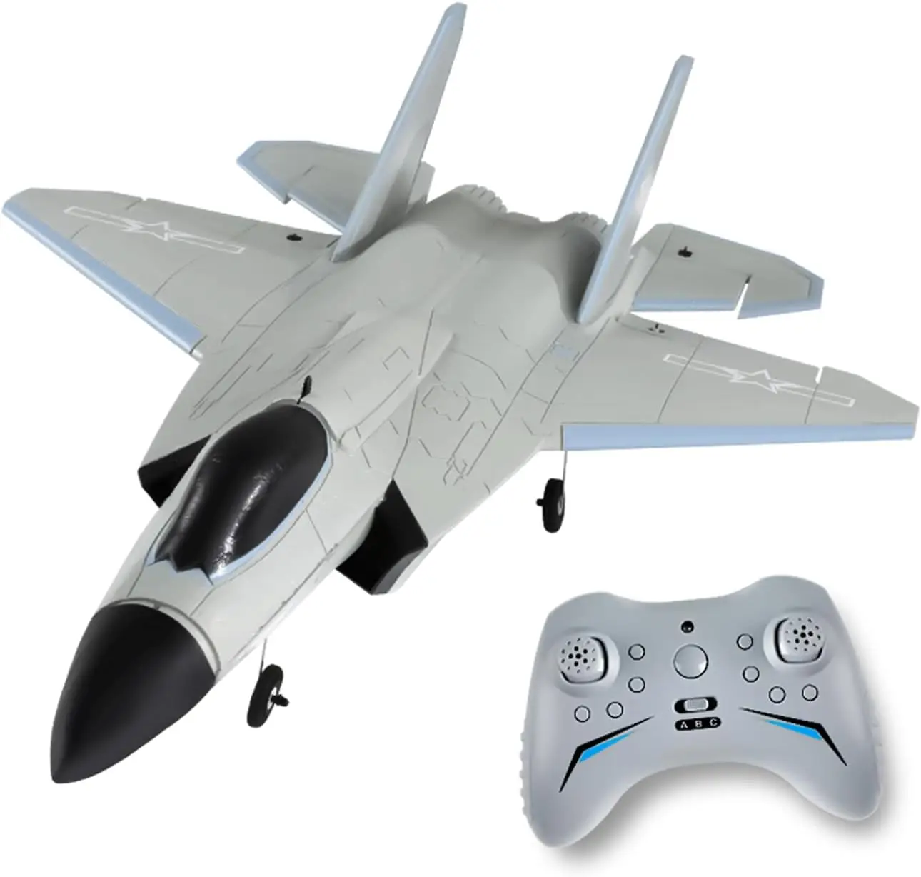 

J35 RC Plane 2.4G 4CH Remote Control Stunt Aircraft With Brushless Motor 3D 6G EPP Fighter One Key Stunt Airplane Toys