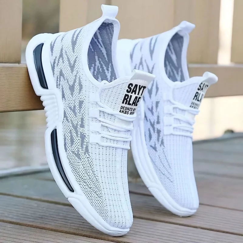 

2024 New Men's Casual Shoes Breathable Mesh Cloth Shoes Men's Wild Running Men's Shoes Flying Woven Trendy Casual Shoes