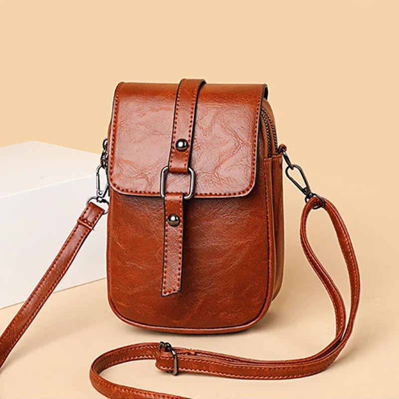Nowa torba damska PU Fashion Solid Color Mini Crossbody Small Bag Simple Lightweight Casual Ladies Cell Phone Bag