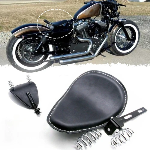 Sillín de asiento individual con resorte de 3 pulgadas para motocicleta Harley Bobber Chopper Honda
