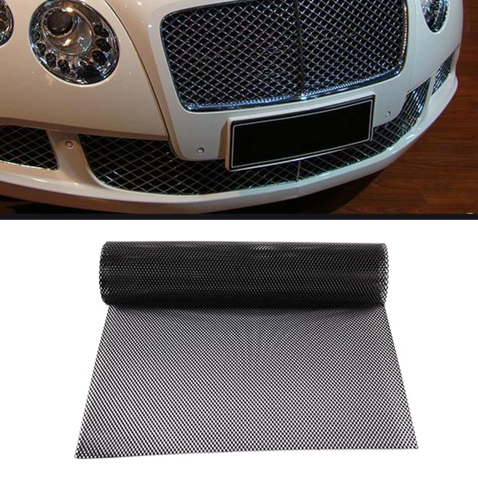 자동차 메쉬 실드 튜닝 네트 범퍼, 외부 액세서리, 헤비 듀티 절단 가능, 범용 알루미늄 자동차 그릴, 100x33cm