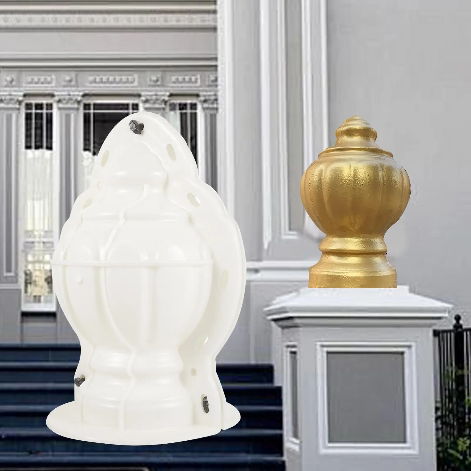 DIY Decorative Ball Balustrade Top Concrete Mold Reusable Roman Column Accessories DIY Craft Mould for Garden Lovers Lightweight