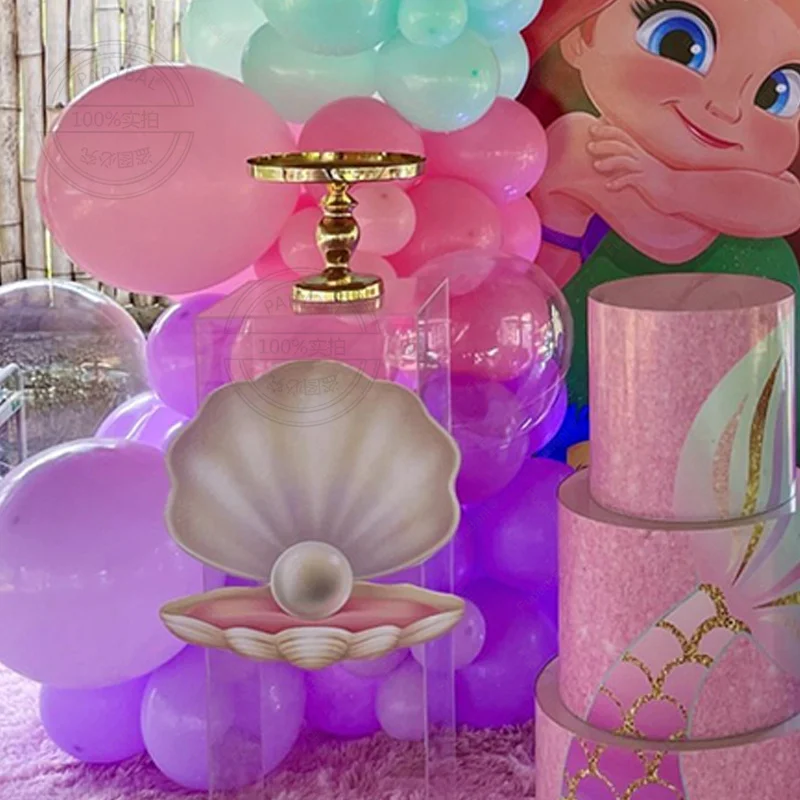 91pcs Disney Mermaid-themed party Balloon Arch Kit Macaron Latex Balloon Girl Princess Birthday Party decorated Baby Shower