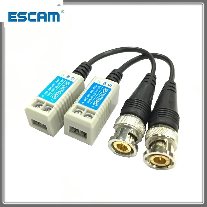 ESCAM 100C لمجموعة 2MP 3MP 4MP 200M(660ft) لـ HD CVI/AHD/TVI الملتوية BNC CCTV أجهزة الإرسال والاستقبال السلبية Cat5 CCTV UTP فيديو Balun