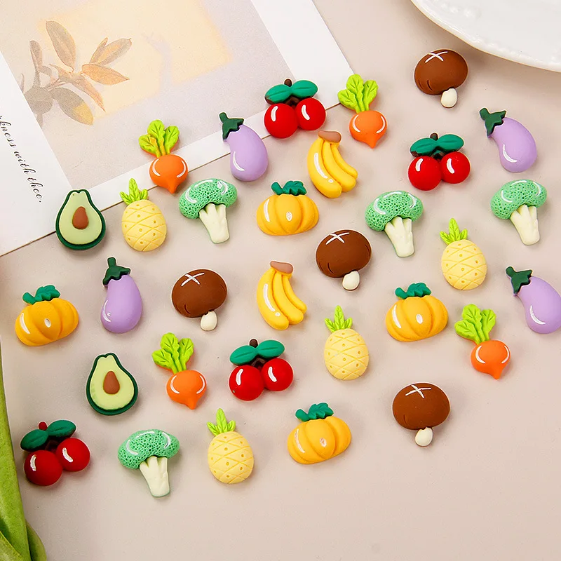 Cartoon Vegetables Resin Buttons For Baby Clothes 10Pcs Handmade Novel Sewing Accessories Crafts  Material DIY