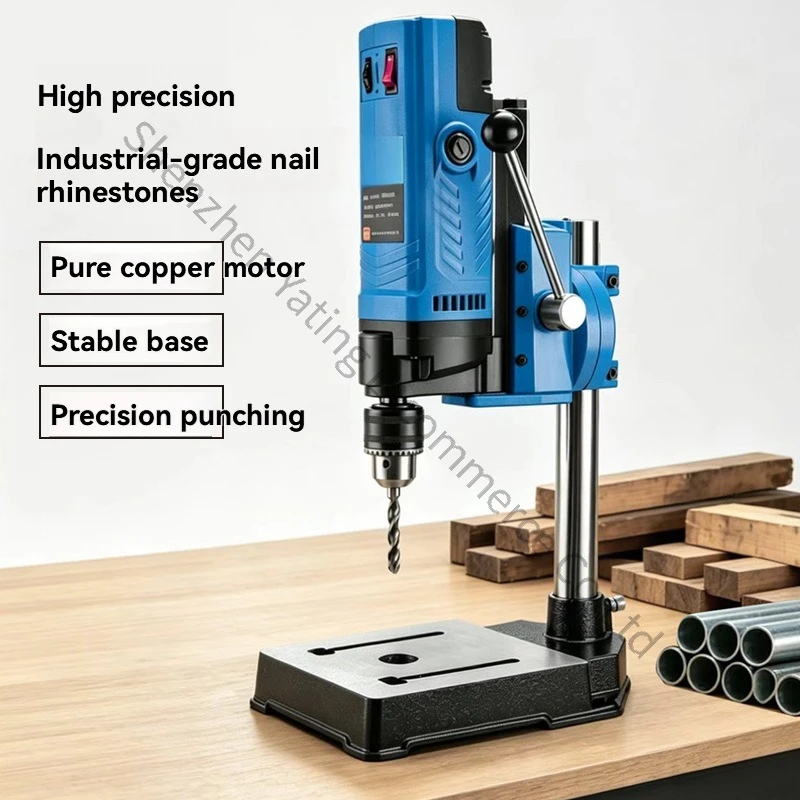 Bench Drill Small Household 220v High-power Drilling Machine Table Multifunctional High-precision Drilling Table Rotation