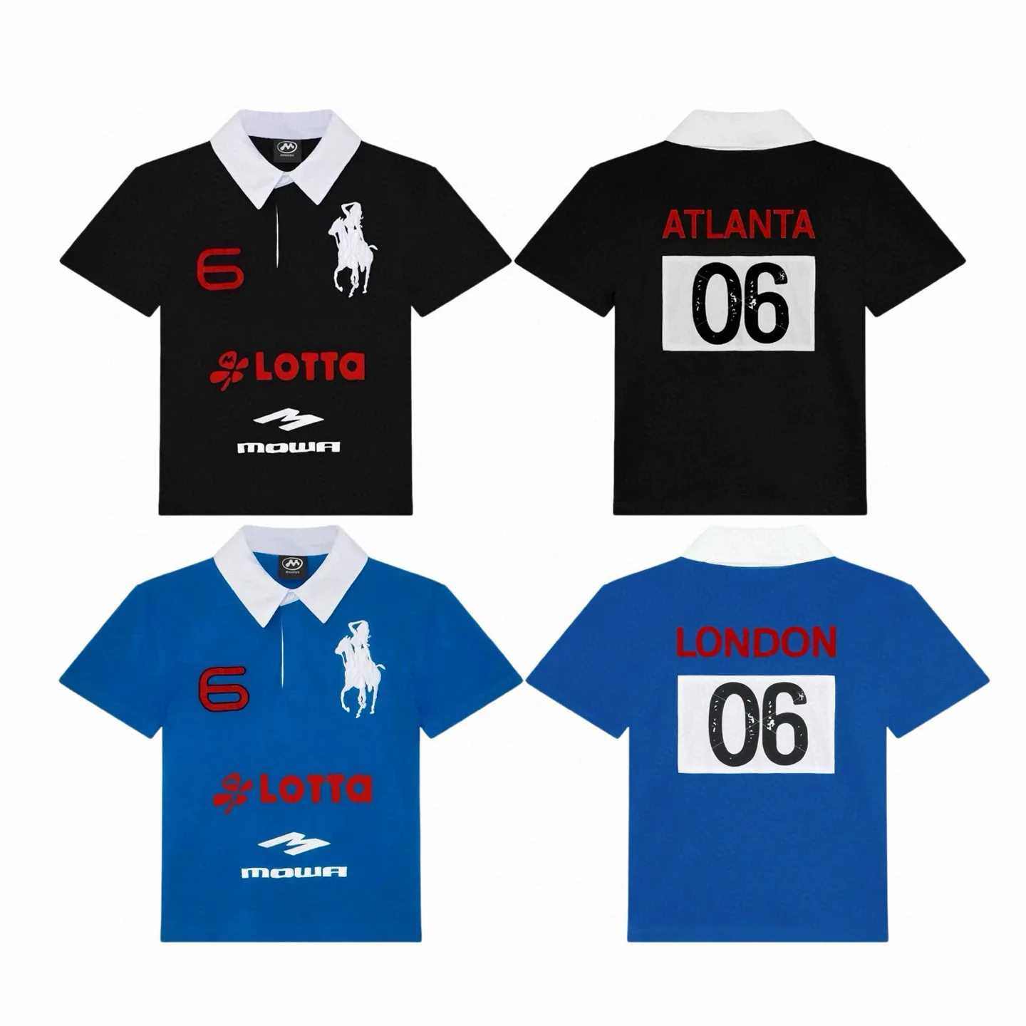 Mowalola lettered print angelic horse Beminda embroidery fitted Polo shirt short-sleeved T-shirt
