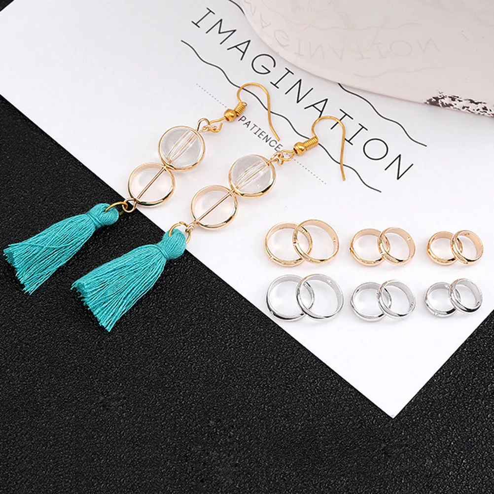 

20pcs Metal Ring Accessory 10Mm Outer 8Mm Inner Diameter Silver Diy Earring Bracelet Component Circular Connector For Jewelry