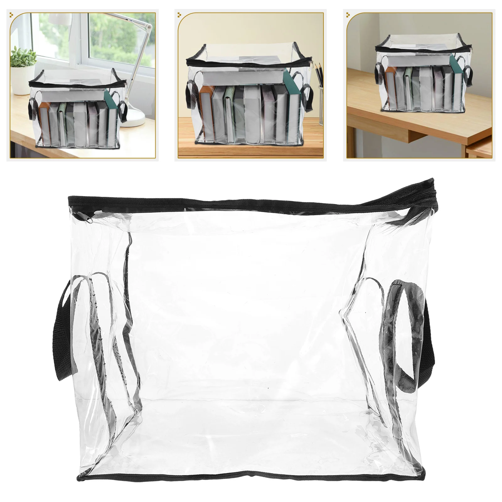 

Sturdy Transparent Pvc Book Storage Waterproof Document Organizer Large Capacity Clear Carrying Bag For School Travel Office
