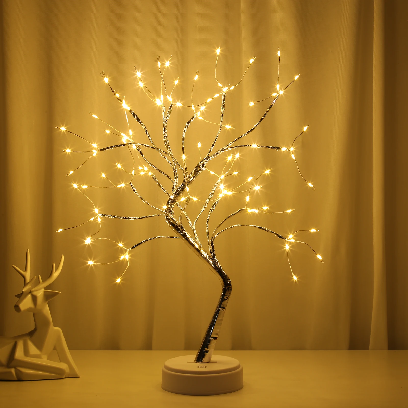 

108 LED Tabletop Bonsai Tree Light Touch Switch Copper Wire Bedside Light for Home Bedroom Wedding Party Christmas Decoration