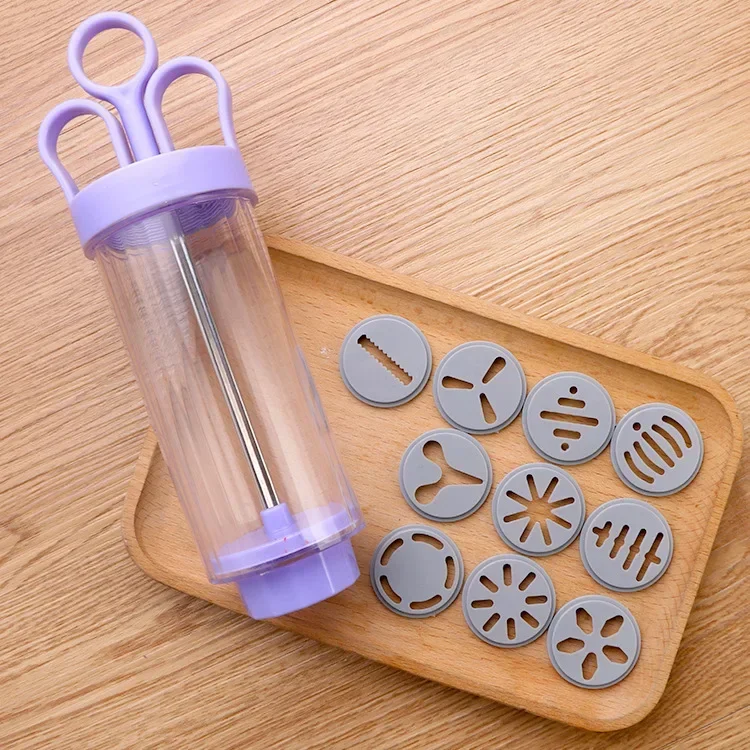 DIY Manual Cookie Press Maker Machine Gun Decorating Squeezing Machine for Making Churros Device Fritters Baking Tool