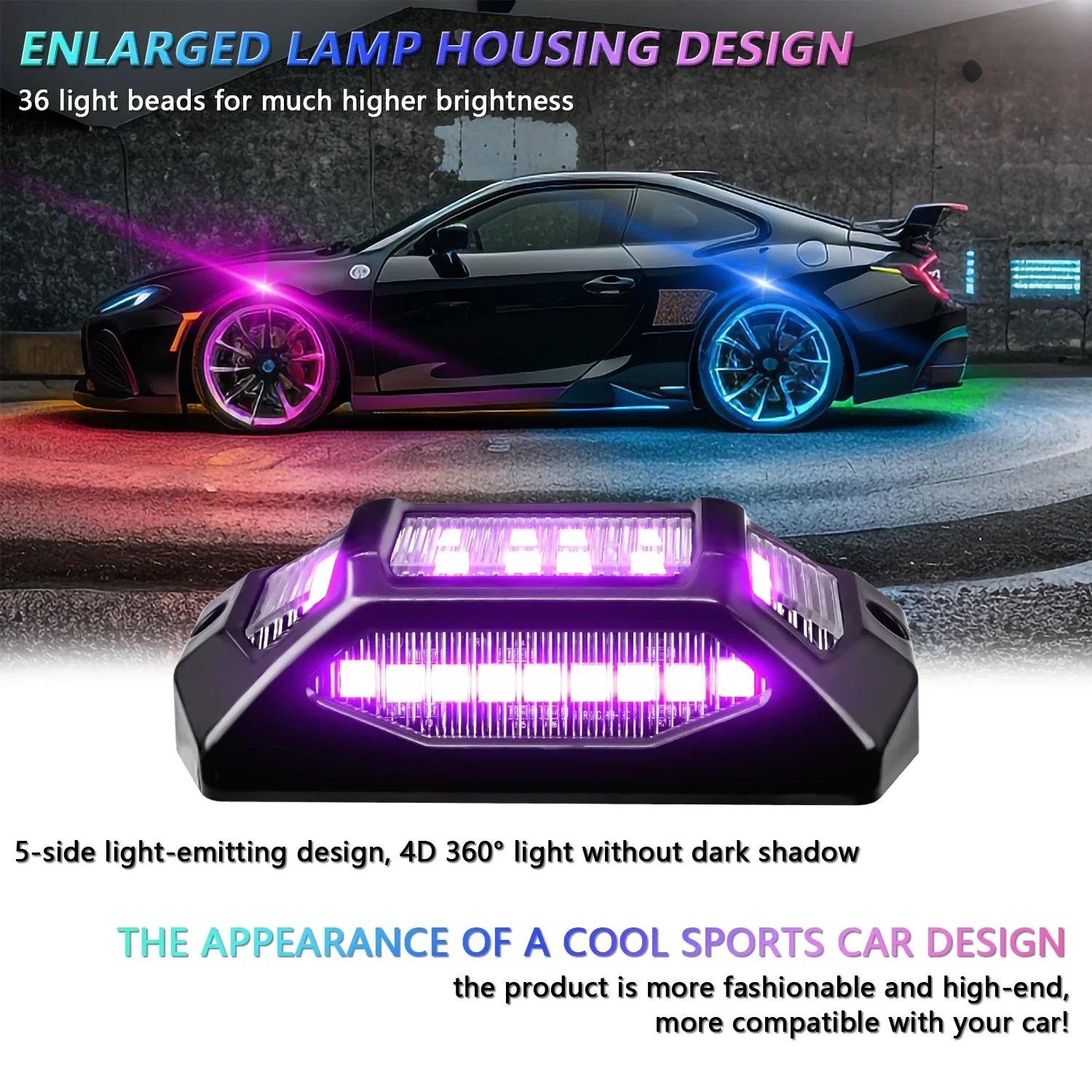 4/6/8 in 1 New LED Car LED Symphony Ambient Light  Ambient Holding  PCB Flexible LED for APP 4x4 Off-road Ambient Lighting