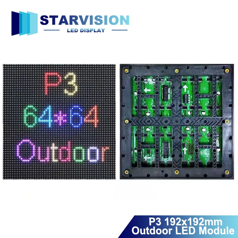 P3 Outdoor LED Module 192x192mm Full Color Waterproof High Brightness LED Display Panel