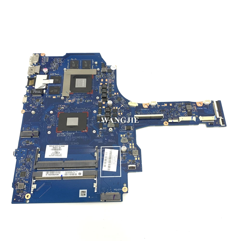 For HP PAVILION GAMING 15-EC1003CA 15-EC Laptop Motherboard M03074-601 DSC GTX1650 4GB R7 4800 WIN DAG3HDMB8D0 100% Working