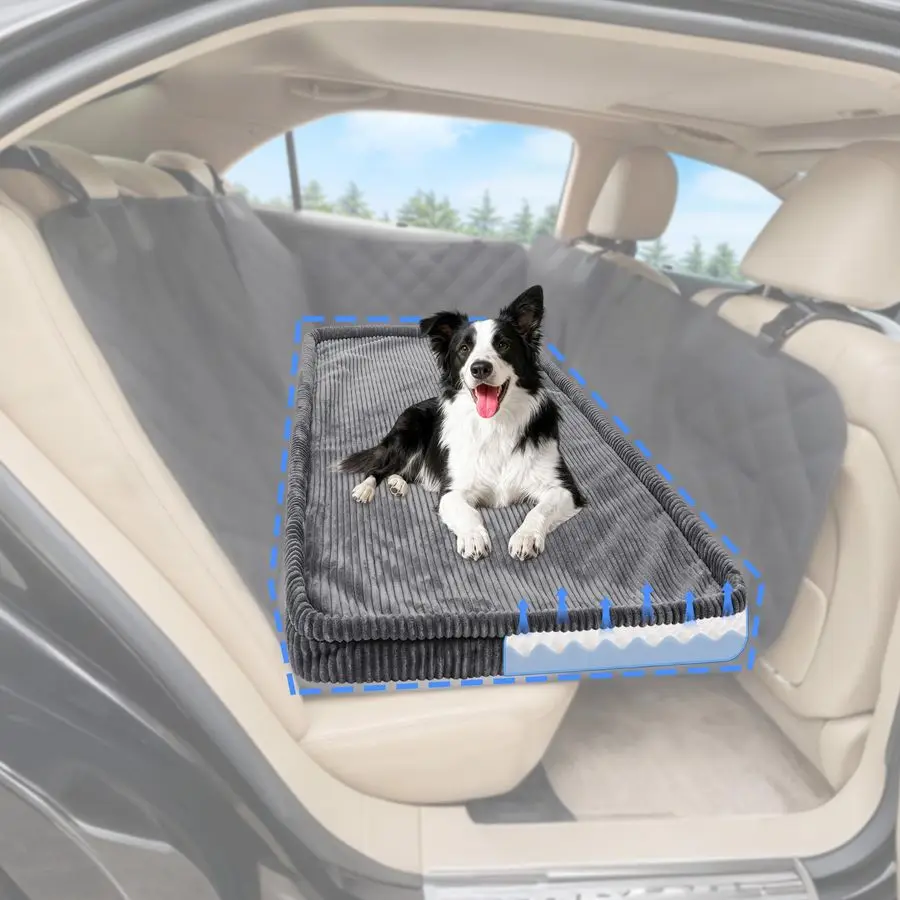 

Car Bed, NonSlip Backseat Extender Pet Mat, Removable Washable Dog Bed for SUVs, Sedans amp Trucks, AntiSlip Travel Bed for Dogs