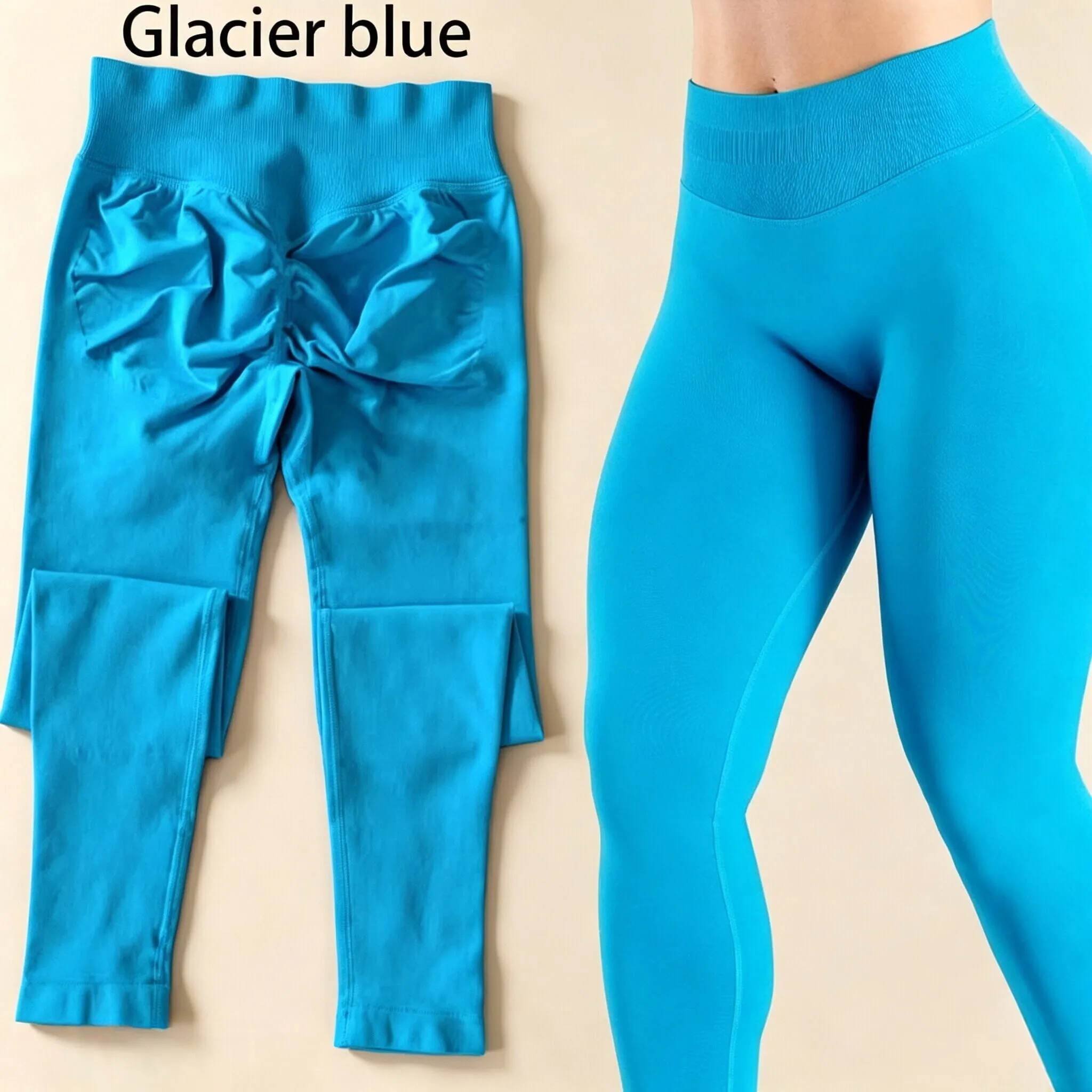 Dneyf 1D-3Y-2F Nahtlose Yoga-Leggings mit Po-Lifting-Effekt für Damen, hohe Taille, hohe Dehnbarkeit, schnelltrocknend, ideal zum Training, Laufen, für das Fitnessstudio und als lange Sporthose. – Detail 31
