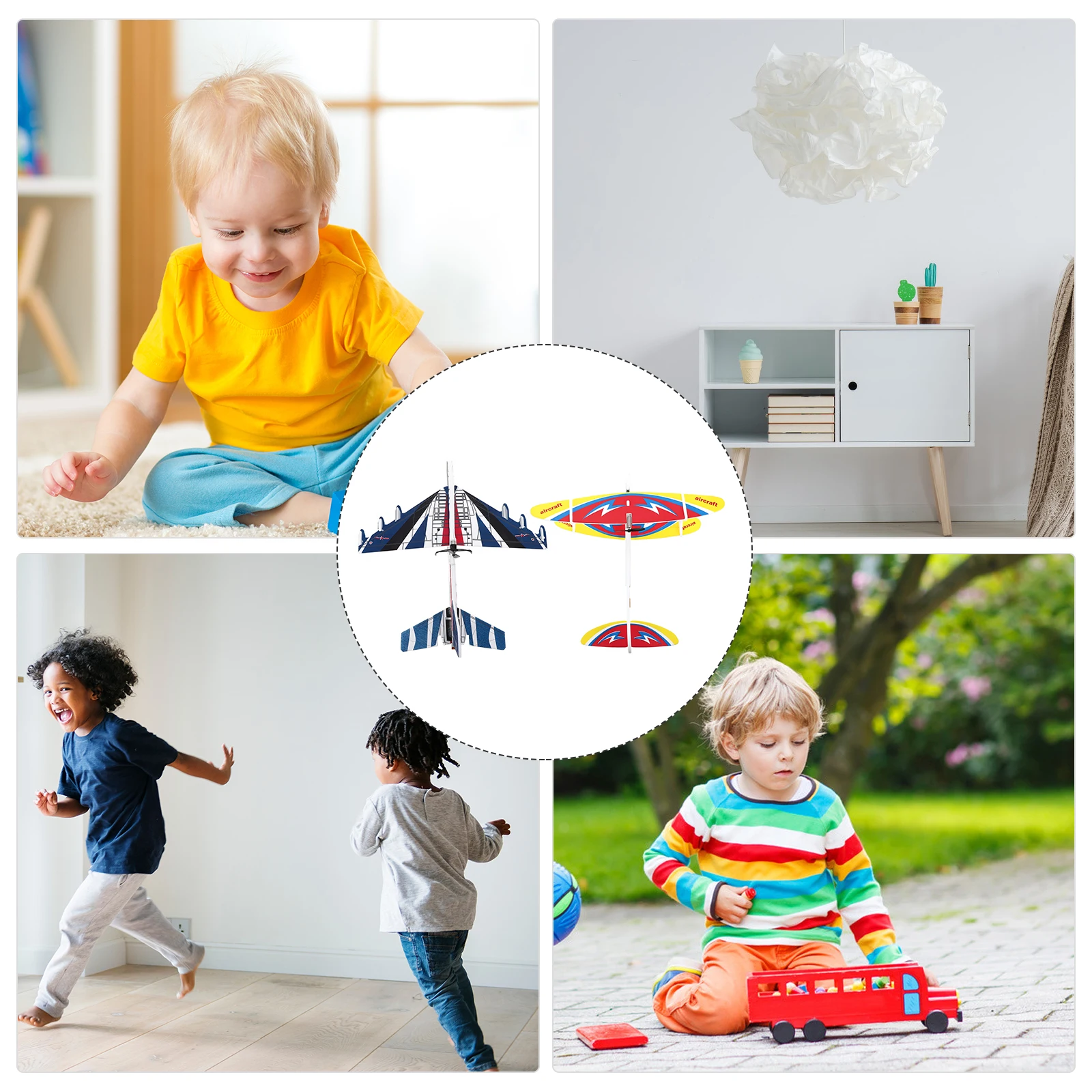 

2pcs Glider Plane Toy with Light Flying Outdoor Kids USB Charged Airplane Model Electric Hand Throwing Sports Stylish