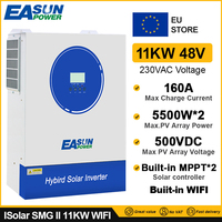 Easun Hybrid Off Grid 11KW 8.5KW 48V Soalr Inverter 160A Dual MPPT 230V Output 50hz/60hz 60 500vdc PV Solar Charger WIFI BMS