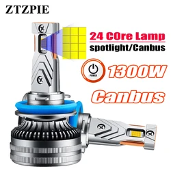 ZTZPIE 6000K HB3 HB4 9005 9006 H1 H7 H4 H11 CANBUS Bulb Led Lamp CSP 7035 Chips Car Headlight 1300W Fog Light 2 Copper Tubes